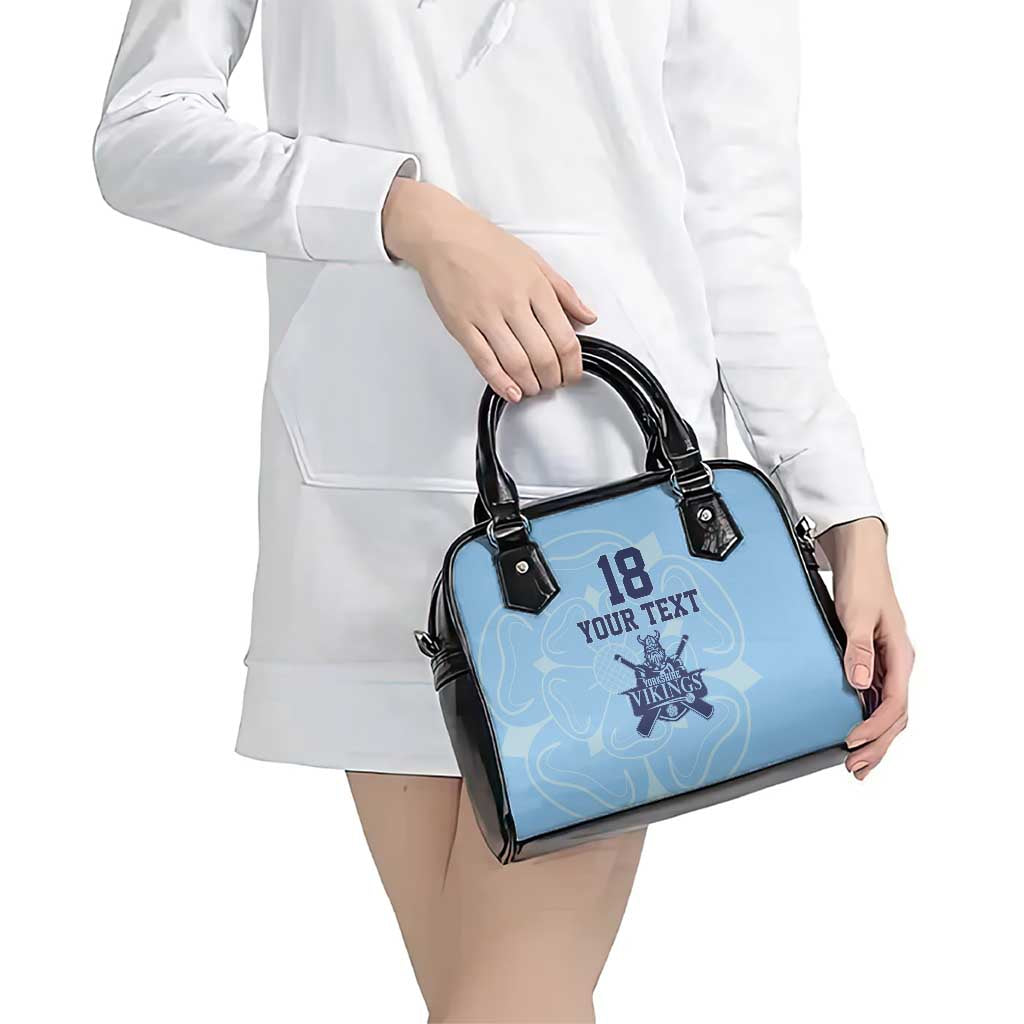 Custom Yorkshire Viking Spirit Shoulder Handbag White Rose of York Blue Version LT18