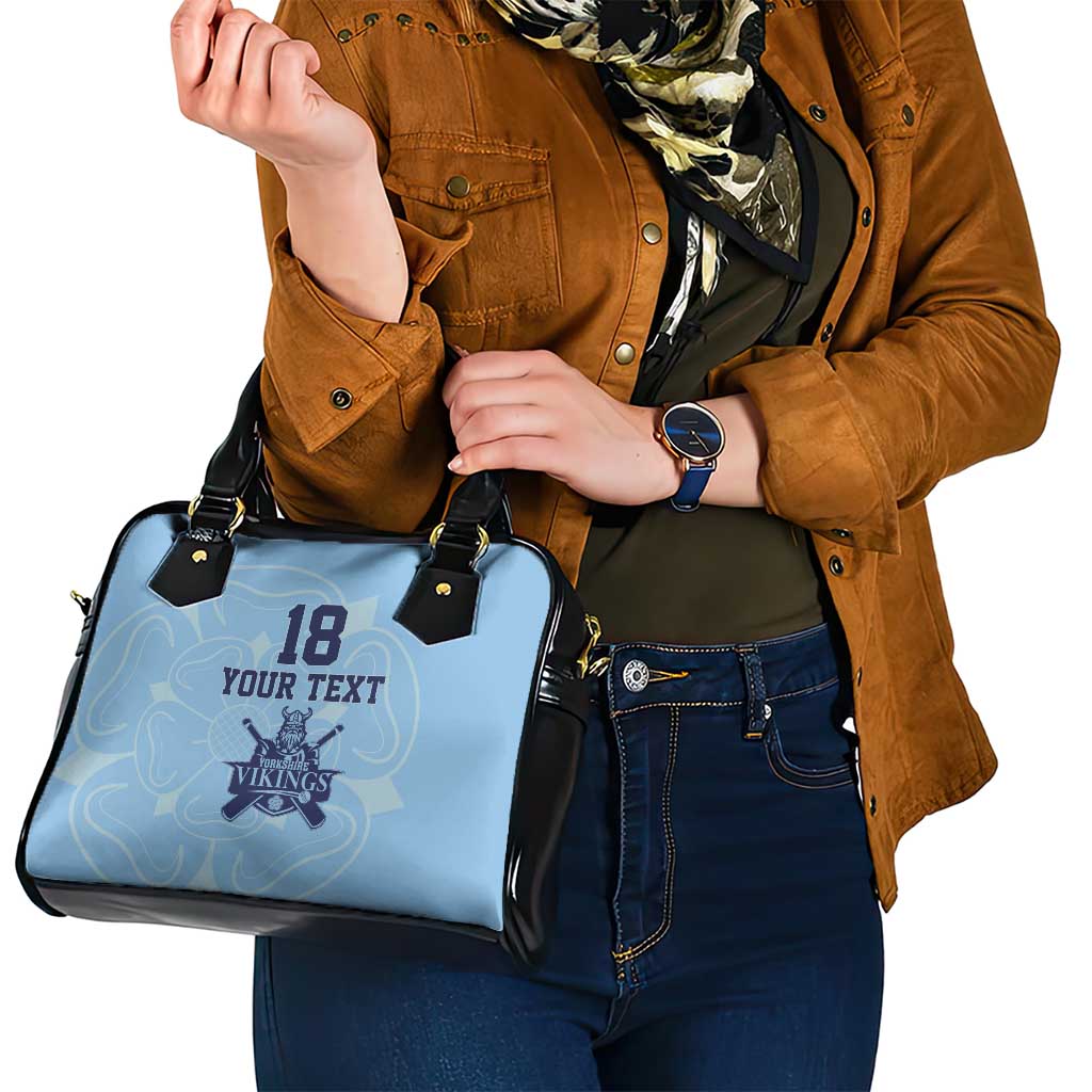 Custom Yorkshire Viking Spirit Shoulder Handbag White Rose of York Blue Version LT18