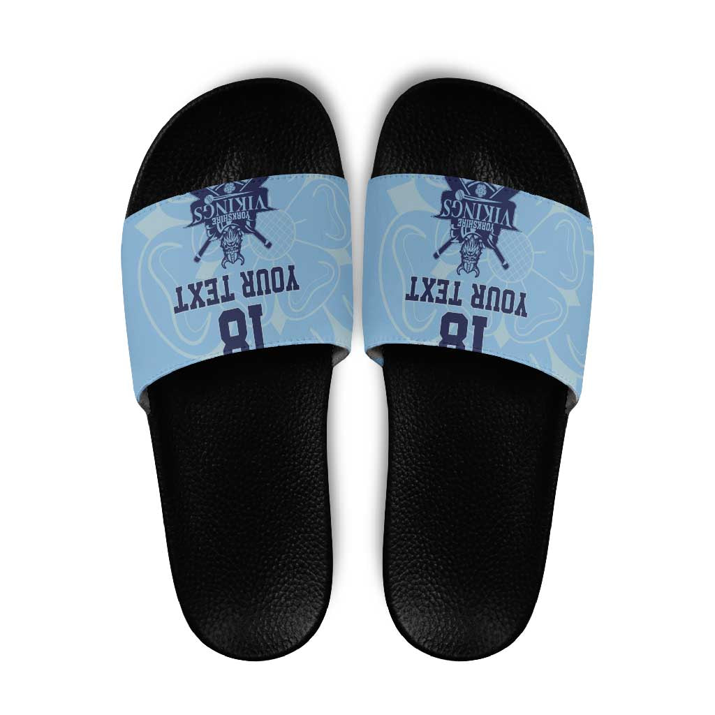 Custom Yorkshire Viking Spirit Slide Sandals White Rose of York Blue Version LT18