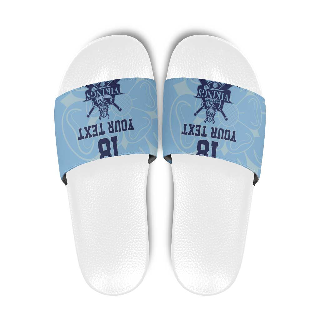 Custom Yorkshire Viking Spirit Slide Sandals White Rose of York Blue Version LT18
