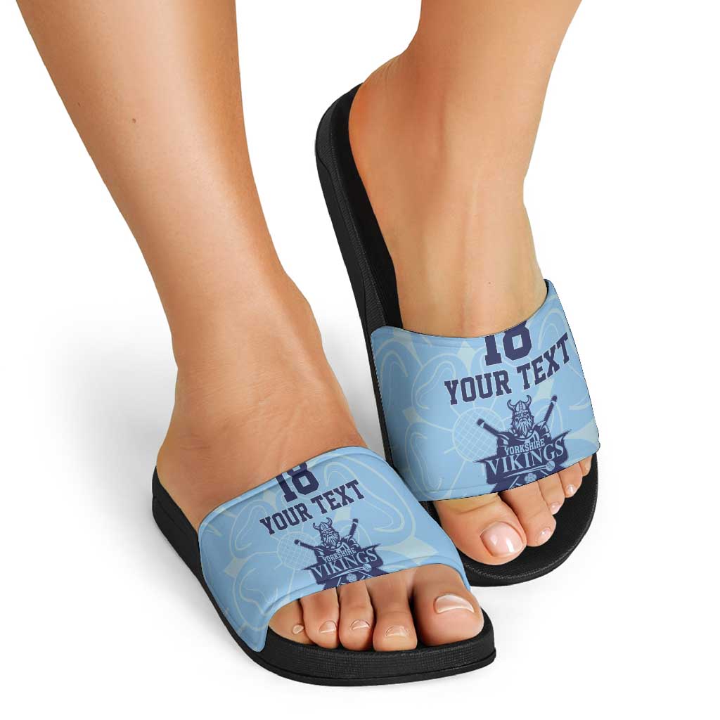 Custom Yorkshire Viking Spirit Slide Sandals White Rose of York Blue Version LT18