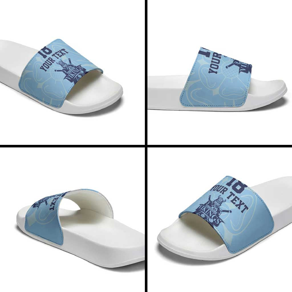 Custom Yorkshire Viking Spirit Slide Sandals White Rose of York Blue Version LT18