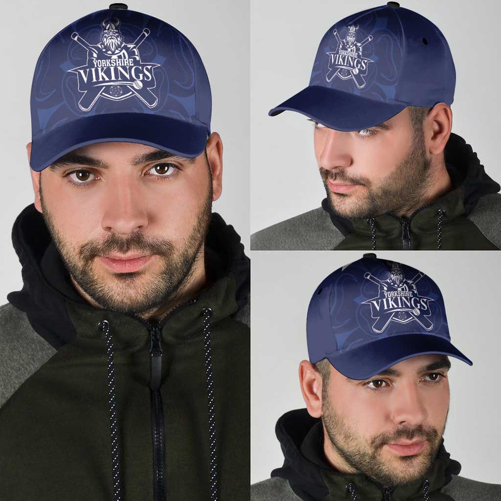 Yorkshire Viking Spirit Classic Cap White Rose of York Navy Version LT18