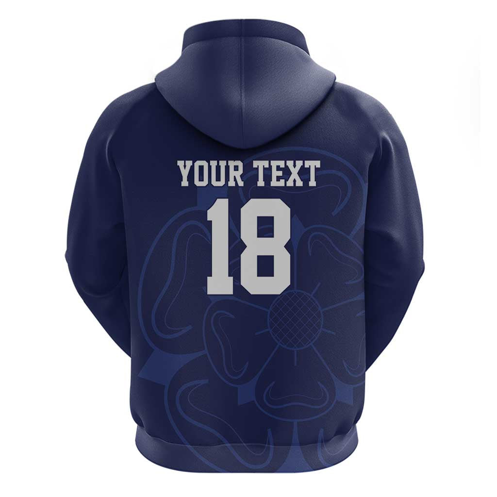 Custom Yorkshire Viking Spirit Hoodie White Rose of York Navy Version LT18