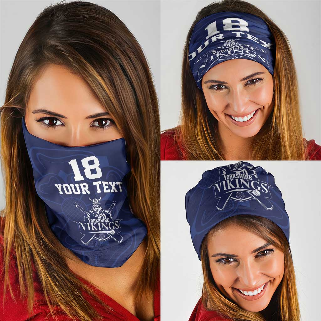 Custom Yorkshire Viking Spirit Neck Gaiter White Rose of York Navy Version LT18