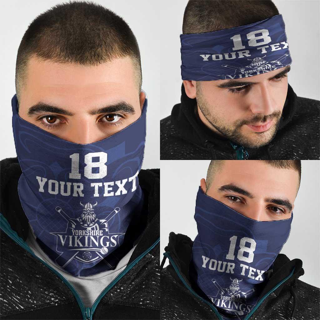 Custom Yorkshire Viking Spirit Neck Gaiter White Rose of York Navy Version LT18