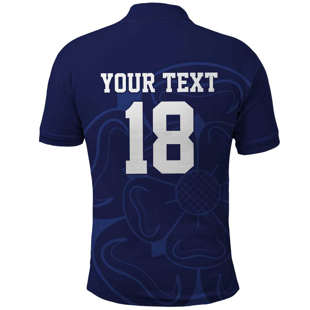 Custom Yorkshire Viking Spirit Polo Shirt White Rose of York Navy Version LT18