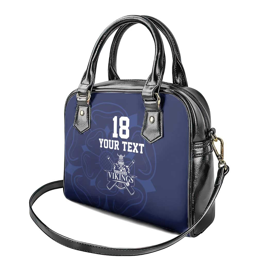 Custom Yorkshire Viking Spirit Shoulder Handbag White Rose of York Navy Version LT18
