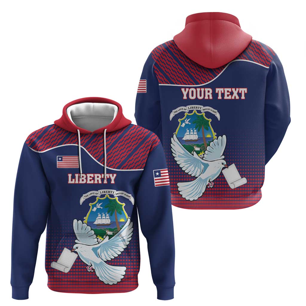 Personalized Liberia White Dove With A Scroll Hoodie Coat Of Arms LT18