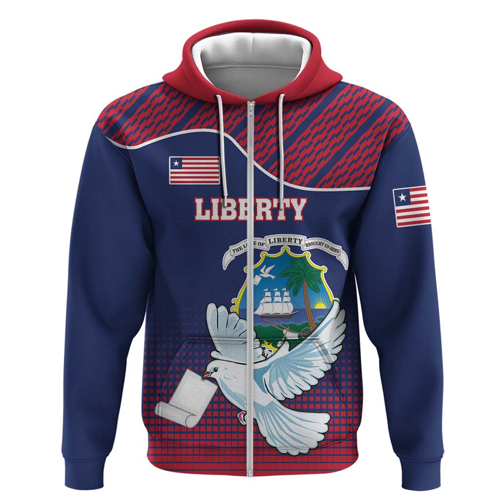 Personalized Liberia White Dove With A Scroll Hoodie Coat Of Arms LT18