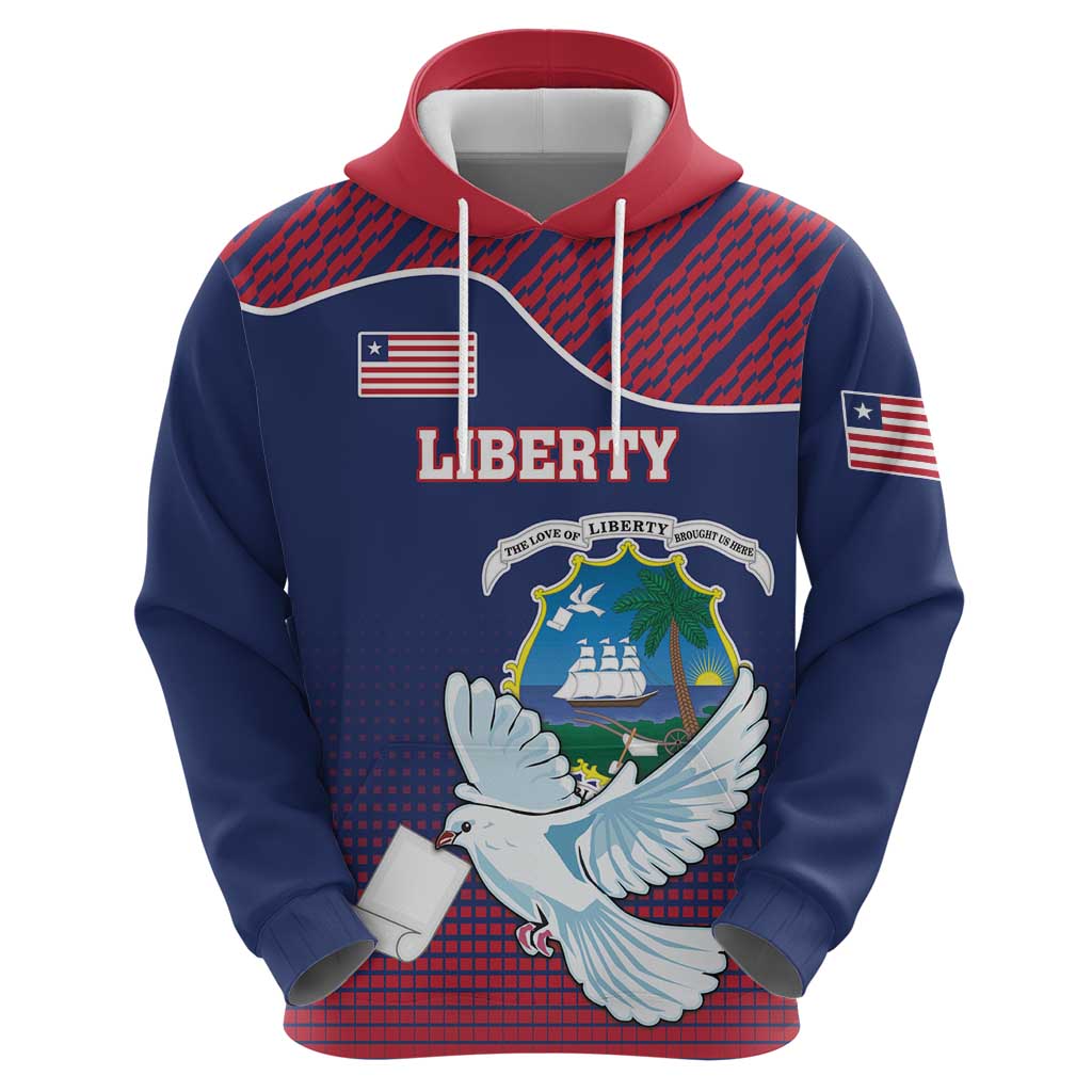 Personalized Liberia White Dove With A Scroll Hoodie Coat Of Arms LT18
