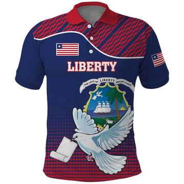 Personalized Liberia White Dove With A Scroll Polo Shirt Coat Of Arms LT18