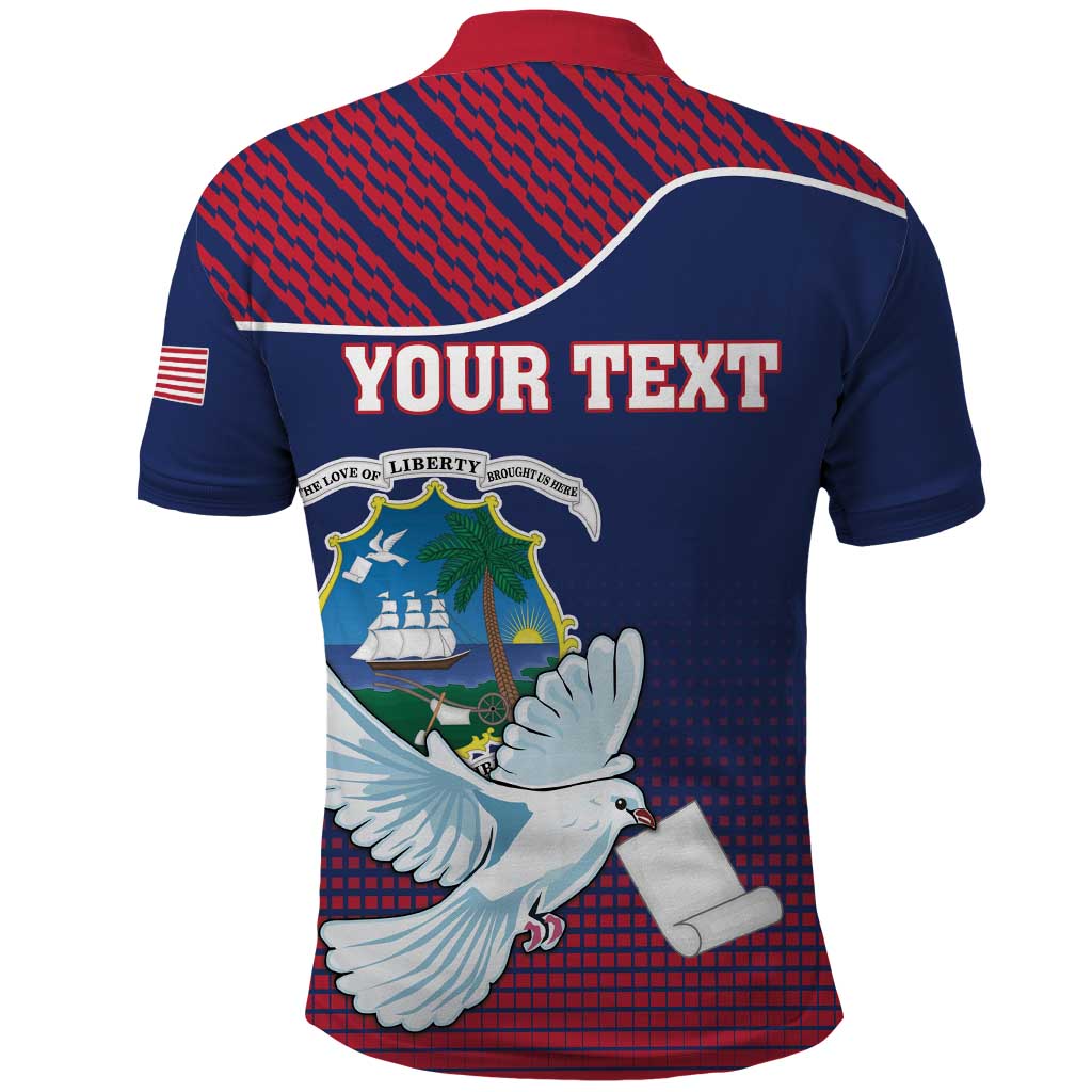 Personalized Liberia White Dove With A Scroll Polo Shirt Coat Of Arms LT18