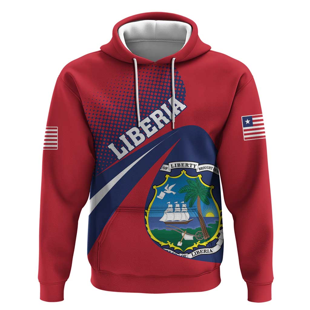 Liberia Coat Of Arms Hoodie Red Version LT18