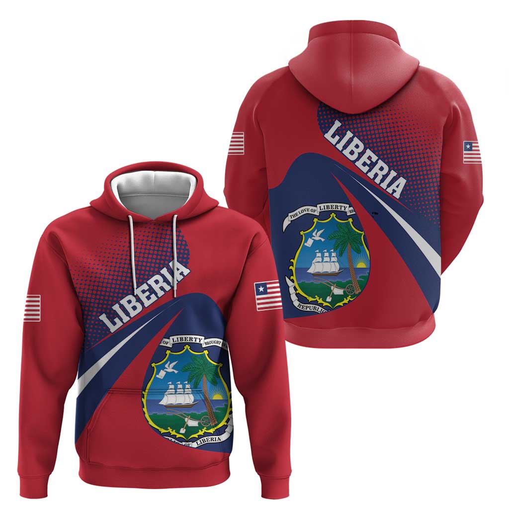Liberia Coat Of Arms Hoodie Red Version LT18