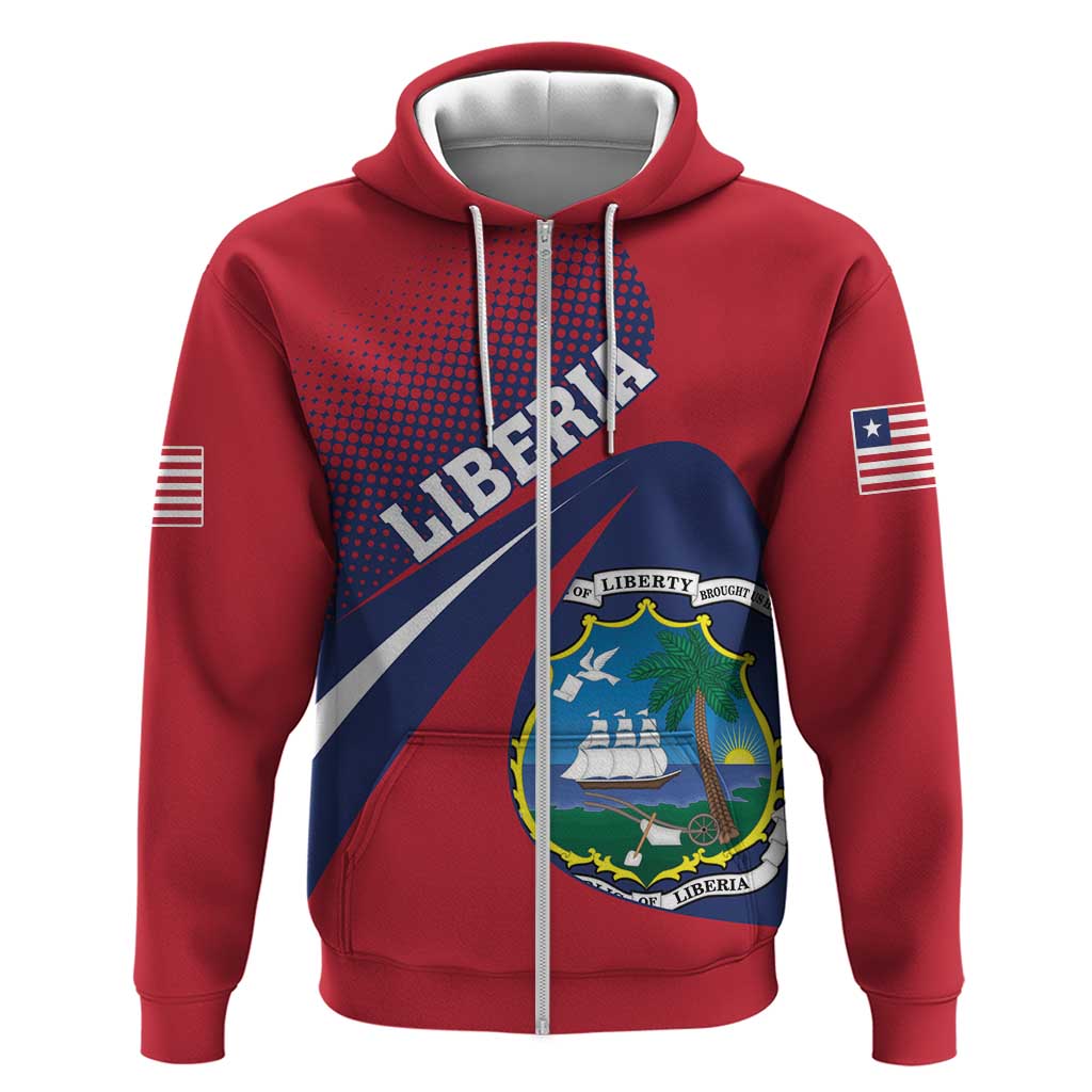 Liberia Coat Of Arms Hoodie Red Version LT18