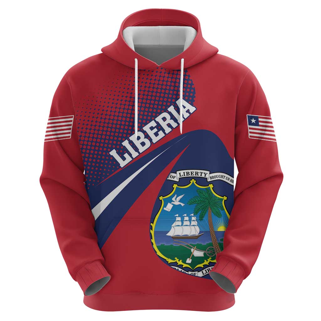 Liberia Coat Of Arms Hoodie Red Version LT18
