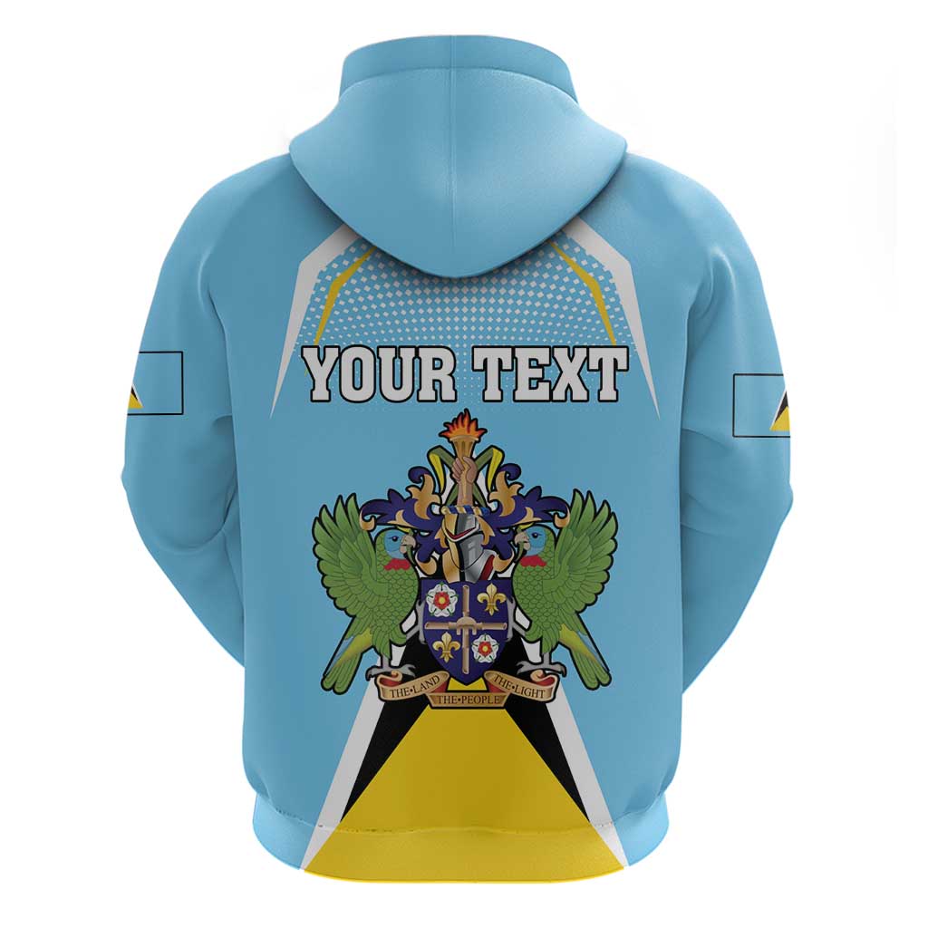 Personalized Saint Lucia Coat Of Arms Hoodie Sent Lisi Flag Style LT18