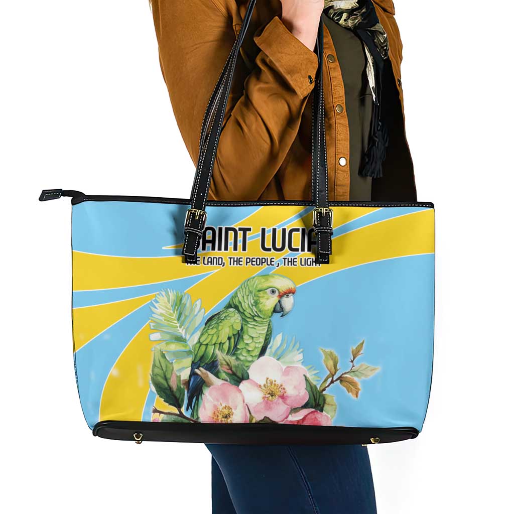 Saint Lucia Rosa Rubiginosa Leather Tote Bag With Sent Lisi Parrot LT18