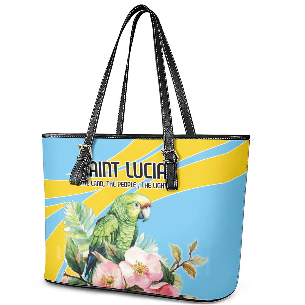 Saint Lucia Rosa Rubiginosa Leather Tote Bag With Sent Lisi Parrot LT18