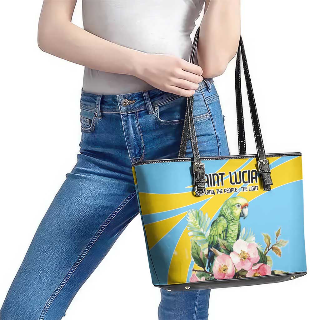 Saint Lucia Rosa Rubiginosa Leather Tote Bag With Sent Lisi Parrot LT18