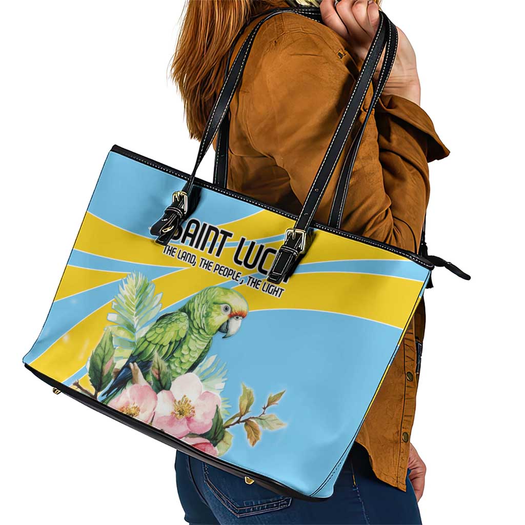 Saint Lucia Rosa Rubiginosa Leather Tote Bag With Sent Lisi Parrot LT18