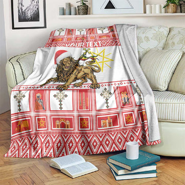 Personalized Ethiopia Melikam Gena Blanket Merry Christmas Lion of Judah LT18