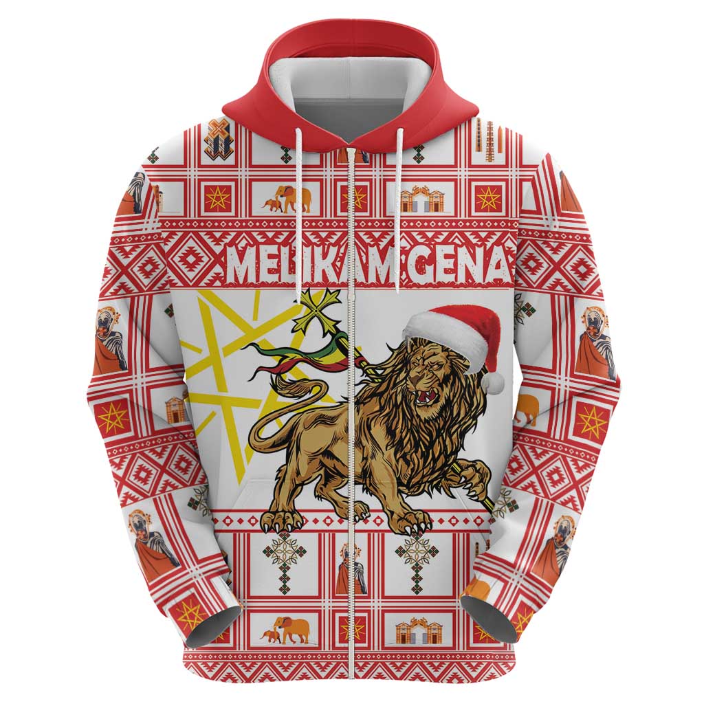 Personalized Ethiopia Christmas Hoodie Lion of Judah - Melikam Gena! LT18