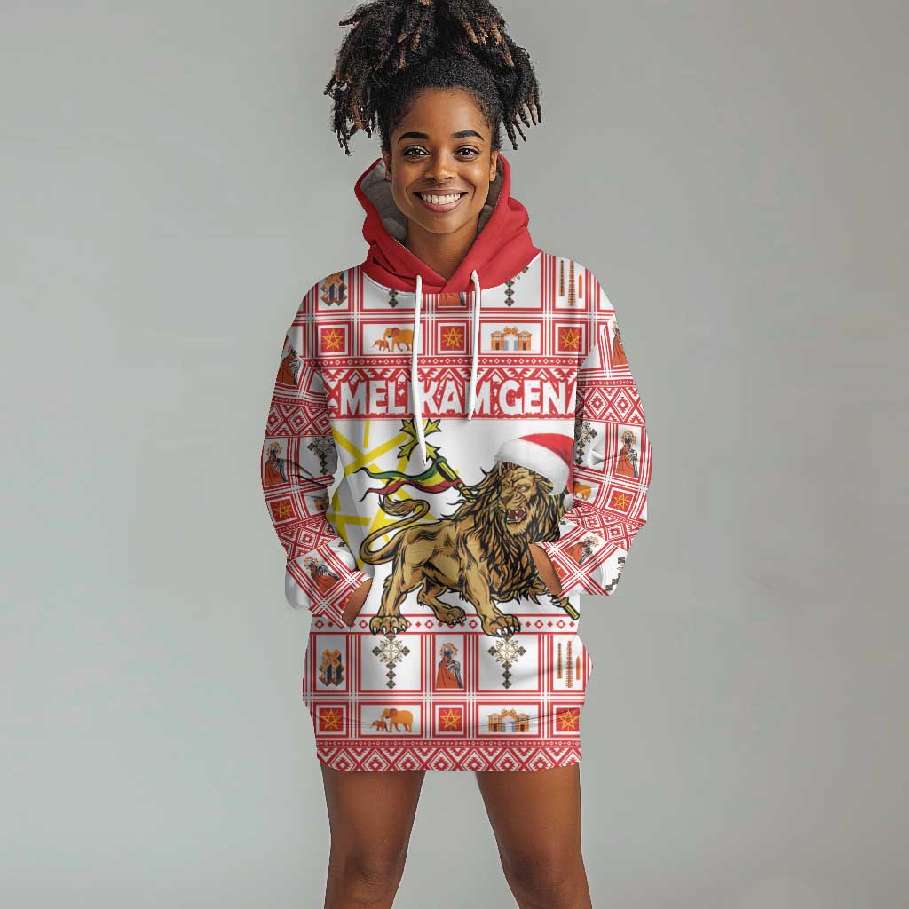 Personalized Ethiopia Melikam Gena Hoodie Dress Merry Christmas Lion of Judah LT18