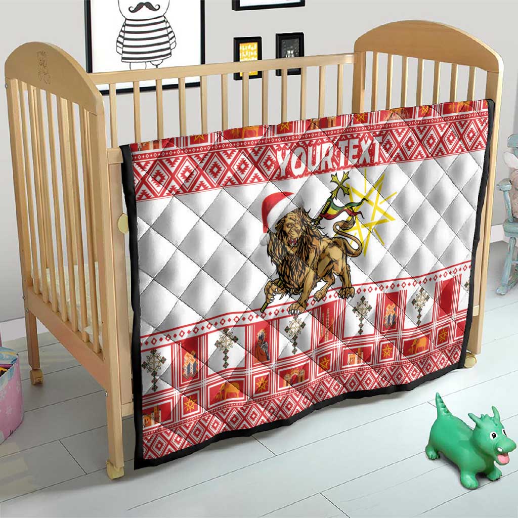 Personalized Ethiopia Melikam Gena Quilt Merry Christmas Lion of Judah LT18
