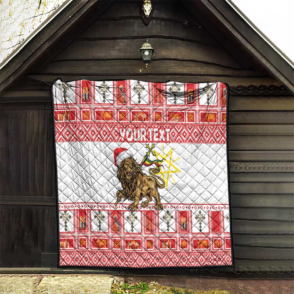 Personalized Ethiopia Melikam Gena Quilt Merry Christmas Lion of Judah LT18