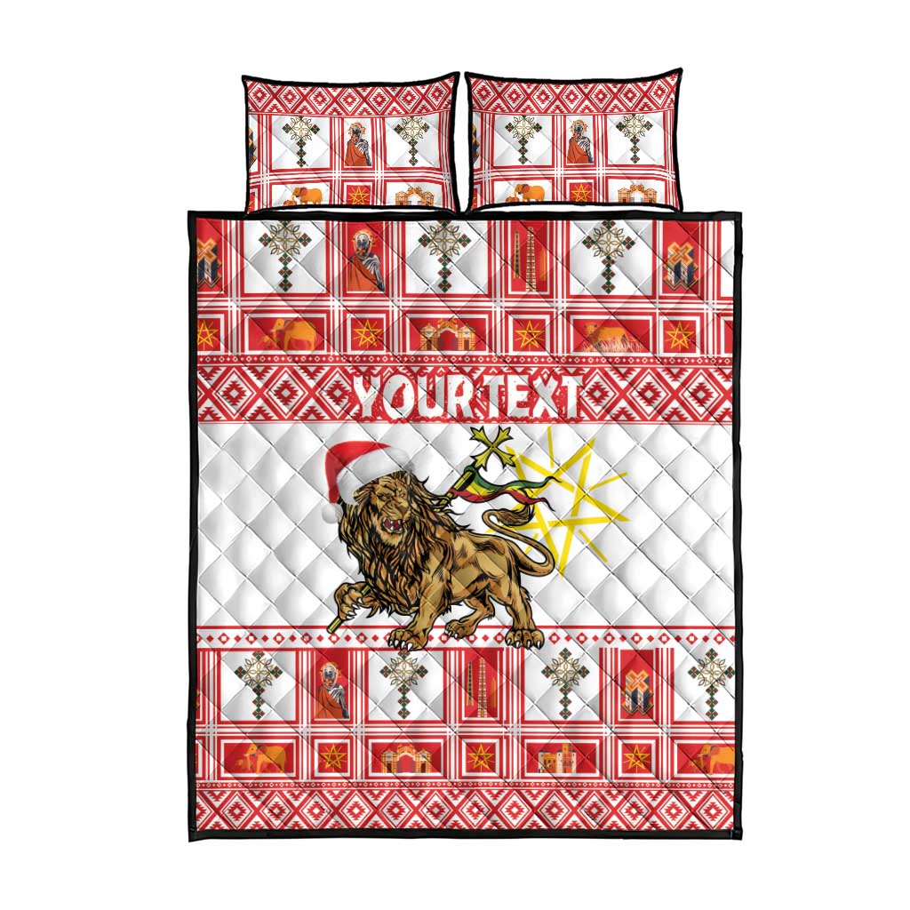 Personalized Ethiopia Melikam Gena Quilt Bed Set Merry Christmas Lion of Judah LT18