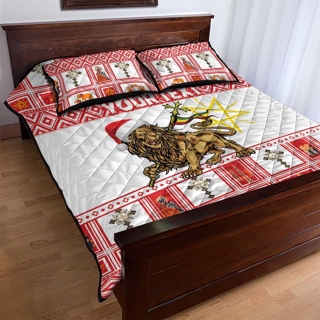 Personalized Ethiopia Melikam Gena Quilt Bed Set Merry Christmas Lion of Judah LT18