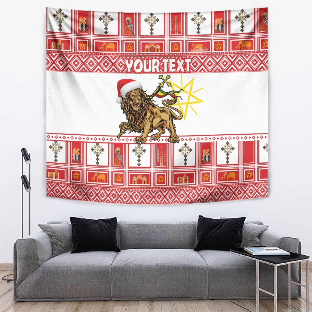 Personalized Ethiopia Melikam Gena Tapestry Merry Christmas Lion of Judah LT18