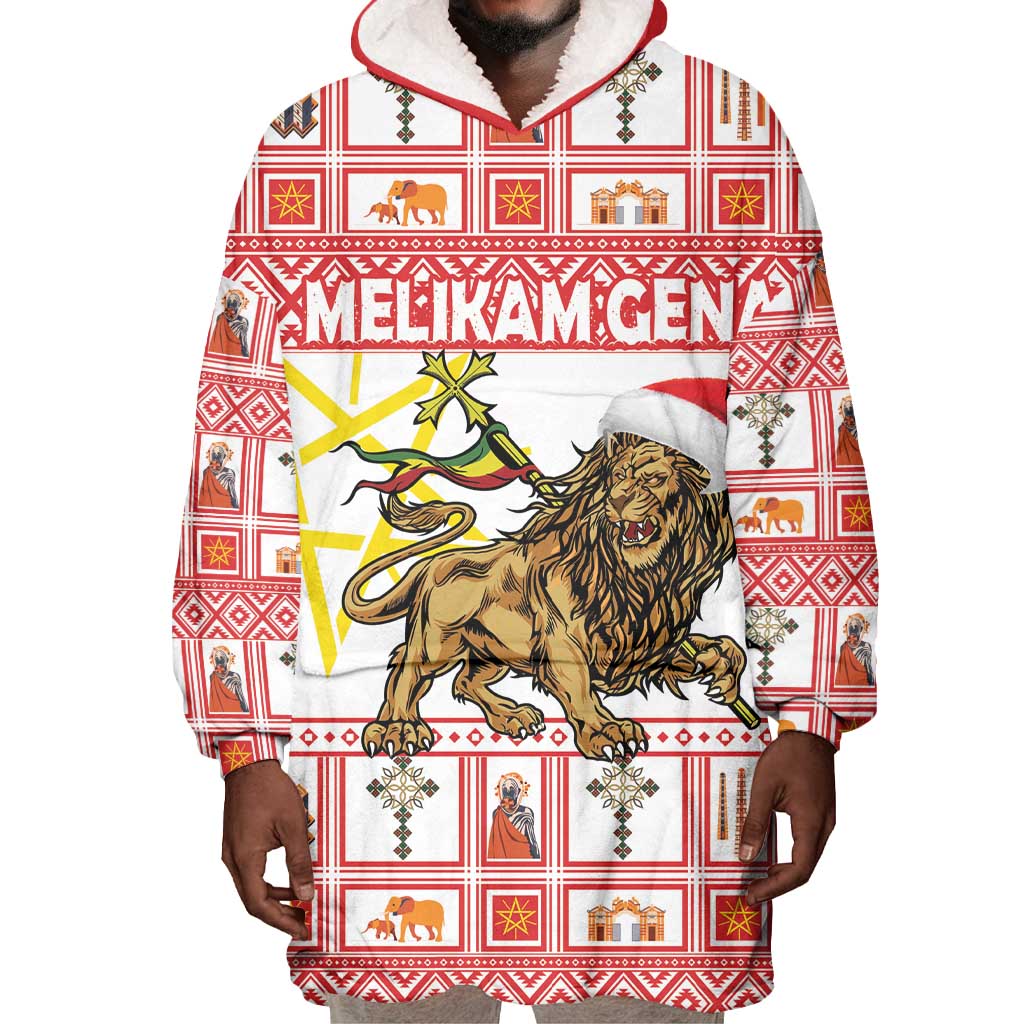 Personalized Ethiopia Melikam Gena Wearable Blanket Hoodie Merry Christmas Lion of Judah LT18