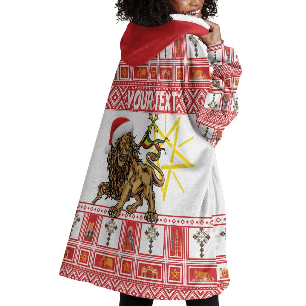 Personalized Ethiopia Melikam Gena Wearable Blanket Hoodie Merry Christmas Lion of Judah LT18