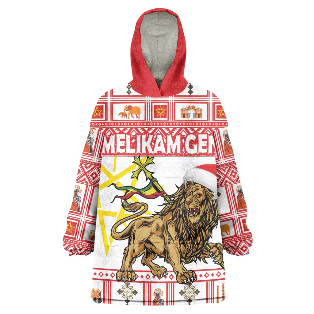 Personalized Ethiopia Melikam Gena Wearable Blanket Hoodie Merry Christmas Lion of Judah LT18