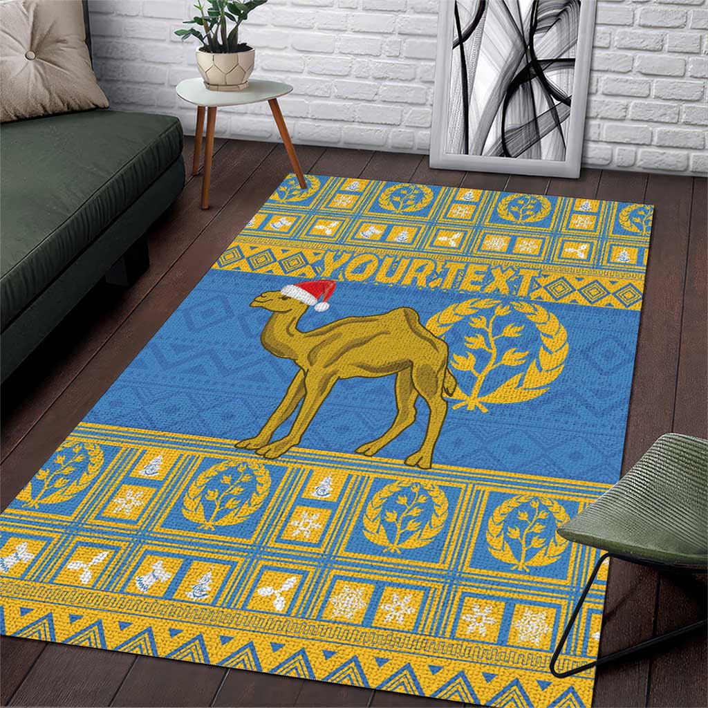 Personalized Eritrea Emblem Area Rug Ruhus Beal Lidet - Kente Pattern LT18