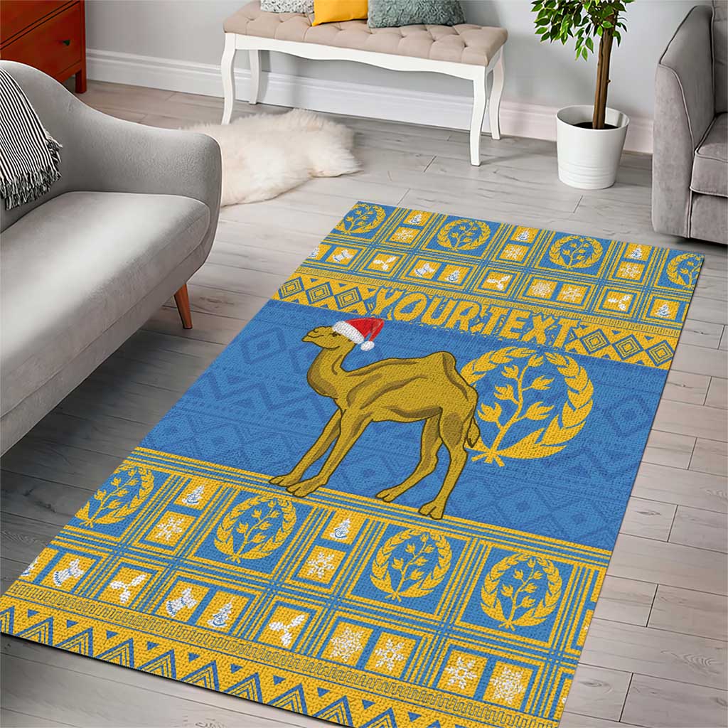 Personalized Eritrea Emblem Area Rug Ruhus Beal Lidet - Kente Pattern LT18