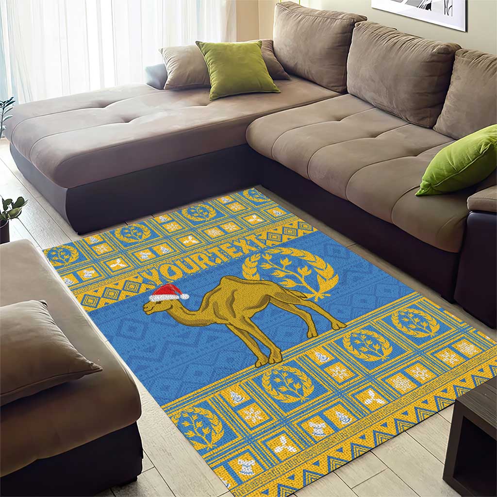 Personalized Eritrea Emblem Area Rug Ruhus Beal Lidet - Kente Pattern LT18