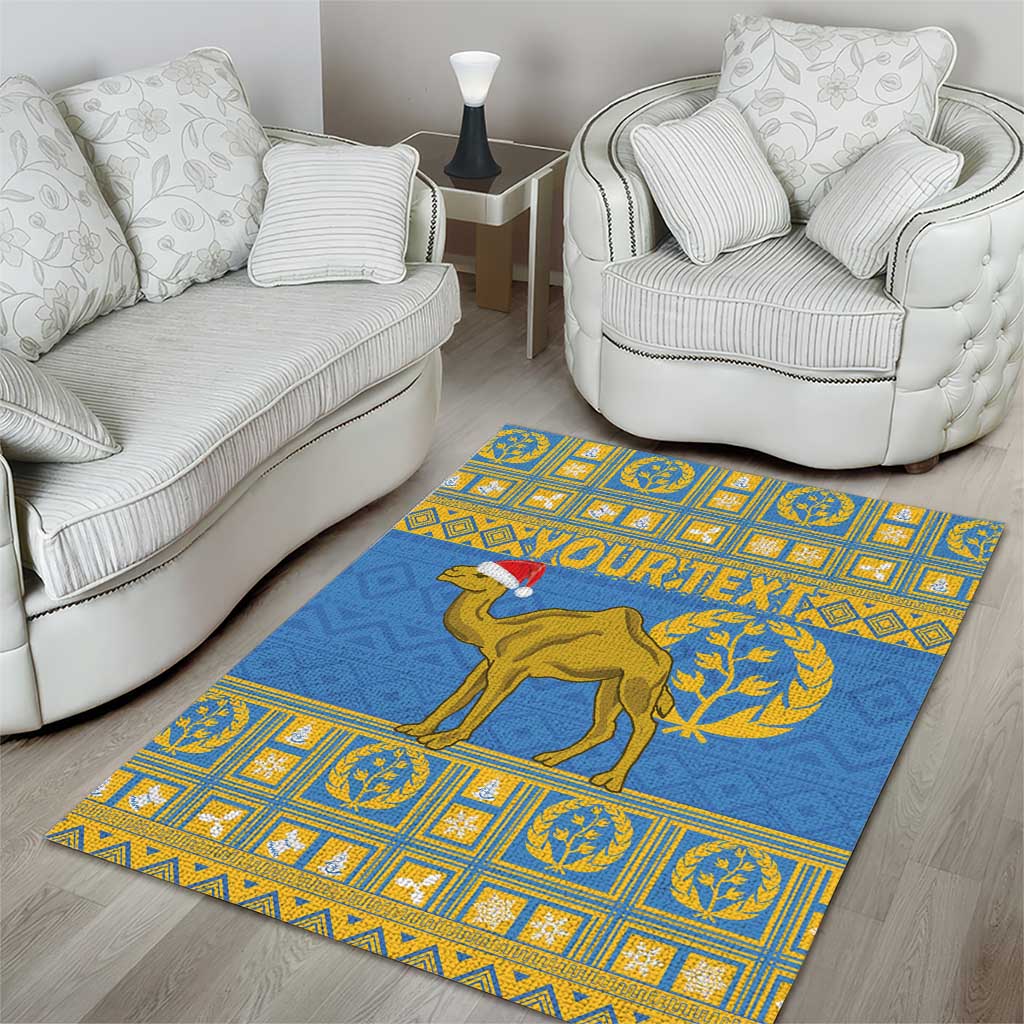 Personalized Eritrea Emblem Area Rug Ruhus Beal Lidet - Kente Pattern LT18