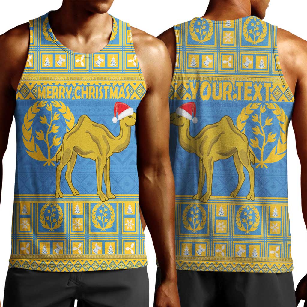 Personalized Eritrea Emblem Men Tank Top Ruhus Beal Lidet - Kente Pattern LT18