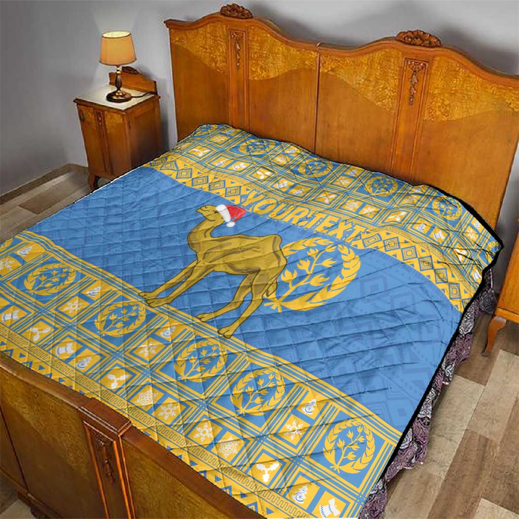 Personalized Eritrea Emblem Quilt Ruhus Beal Lidet - Kente Pattern LT18