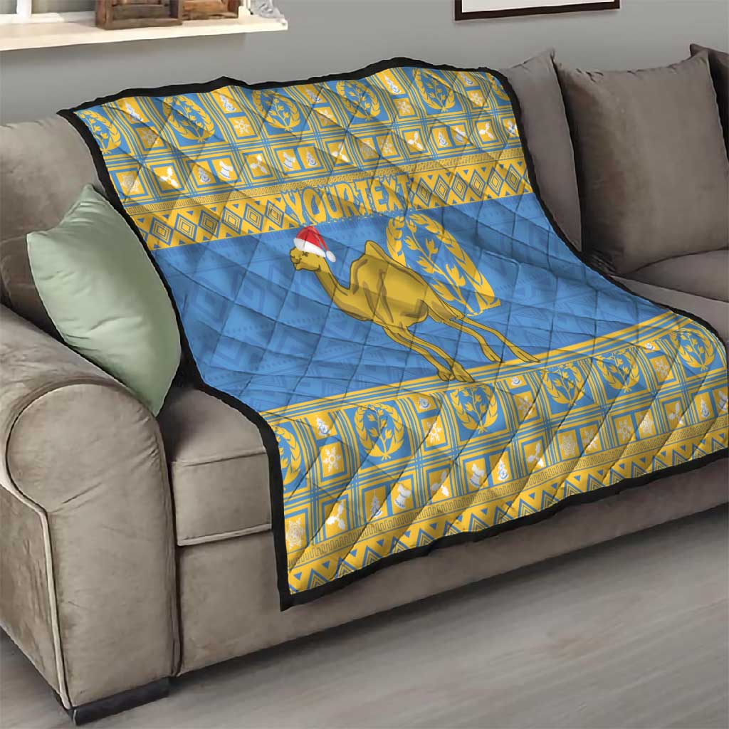 Personalized Eritrea Emblem Quilt Ruhus Beal Lidet - Kente Pattern LT18