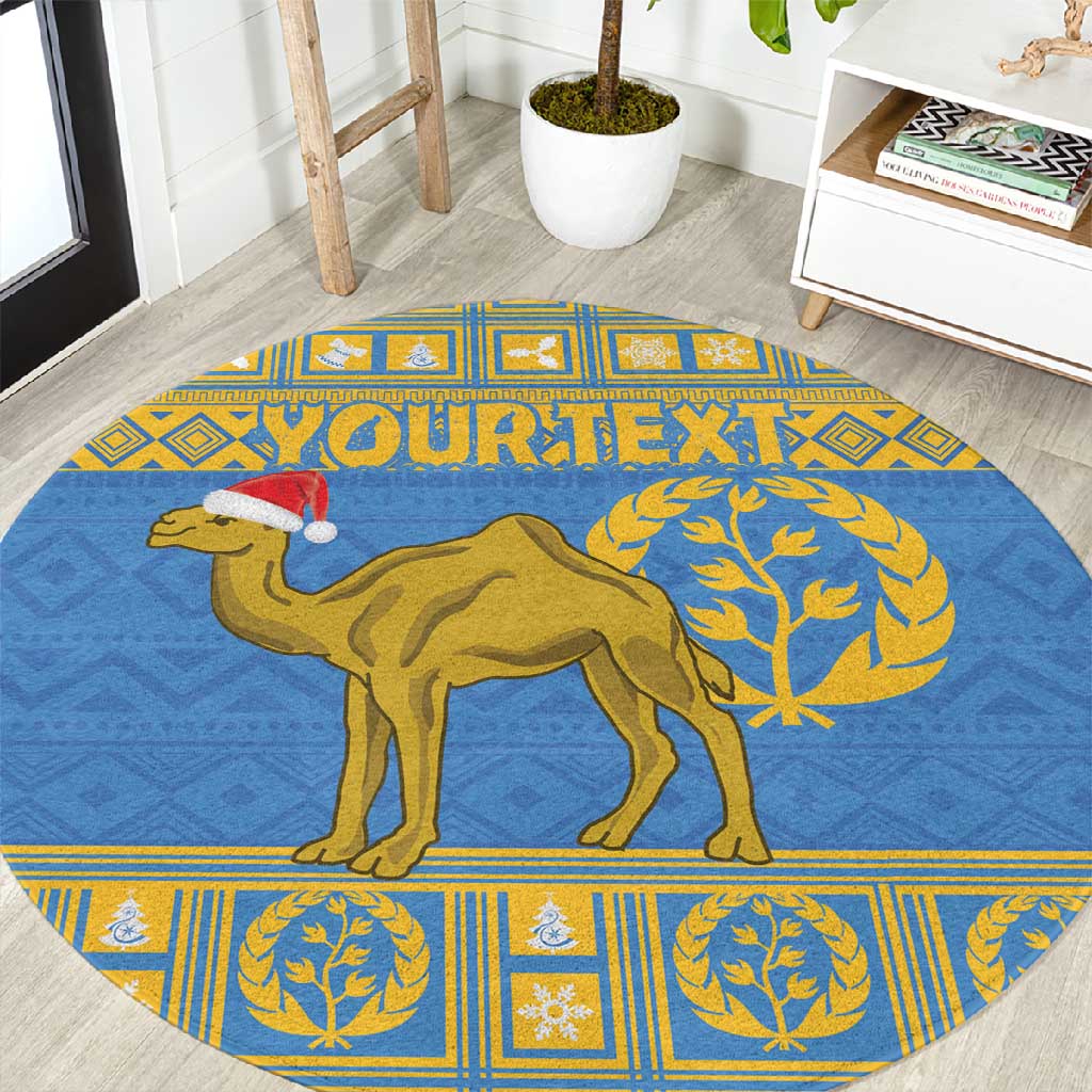 Personalized Eritrea Emblem Round Carpet Ruhus Beal Lidet - Kente Pattern LT18