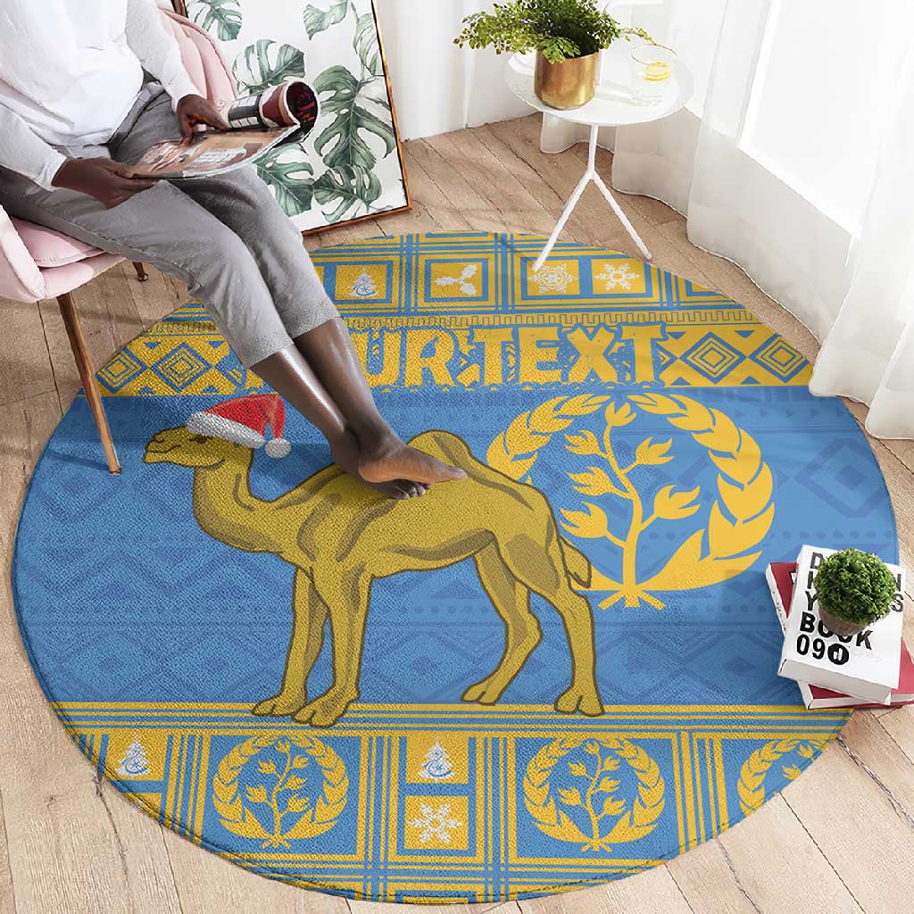 Personalized Eritrea Emblem Round Carpet Ruhus Beal Lidet - Kente Pattern LT18