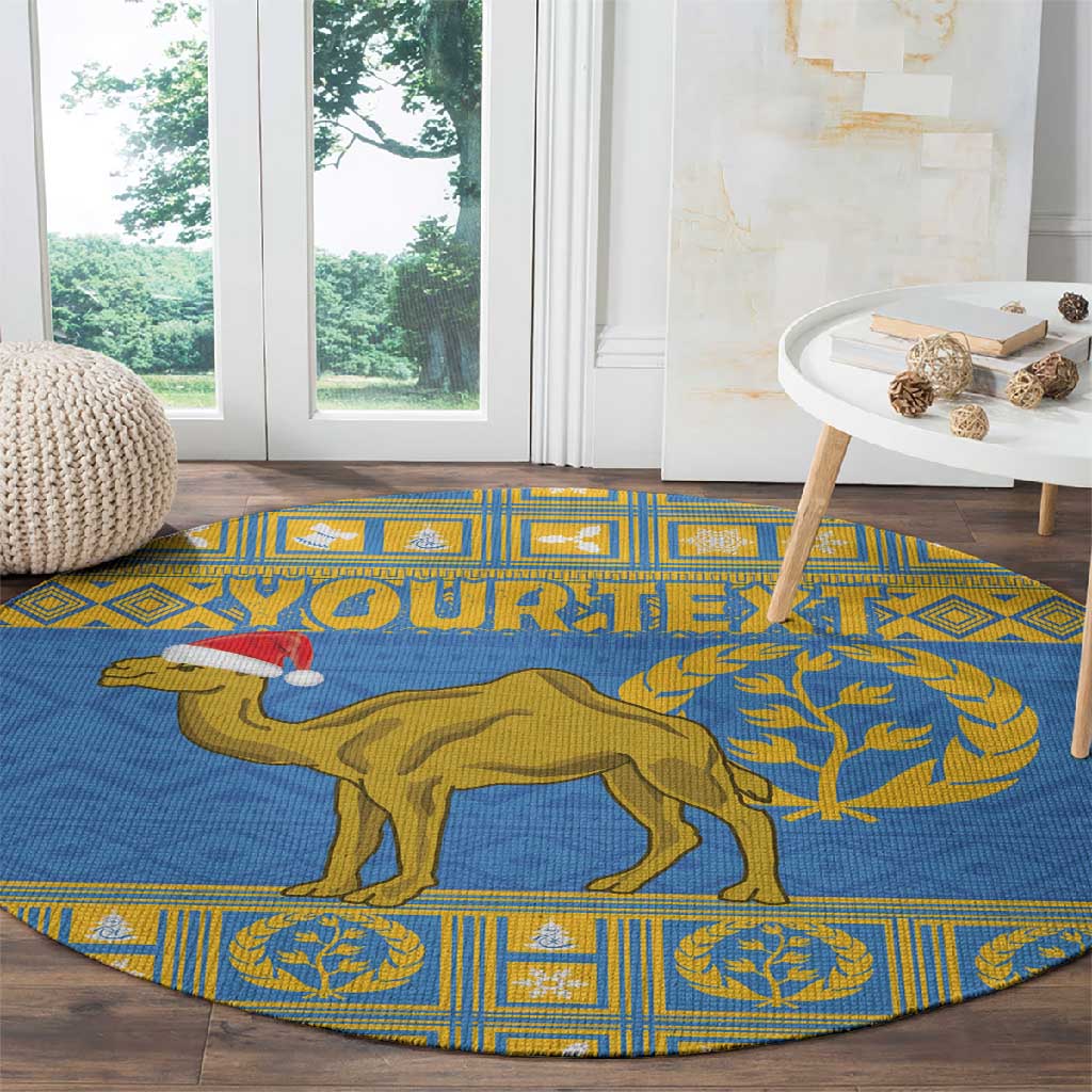 Personalized Eritrea Emblem Round Carpet Ruhus Beal Lidet - Kente Pattern LT18