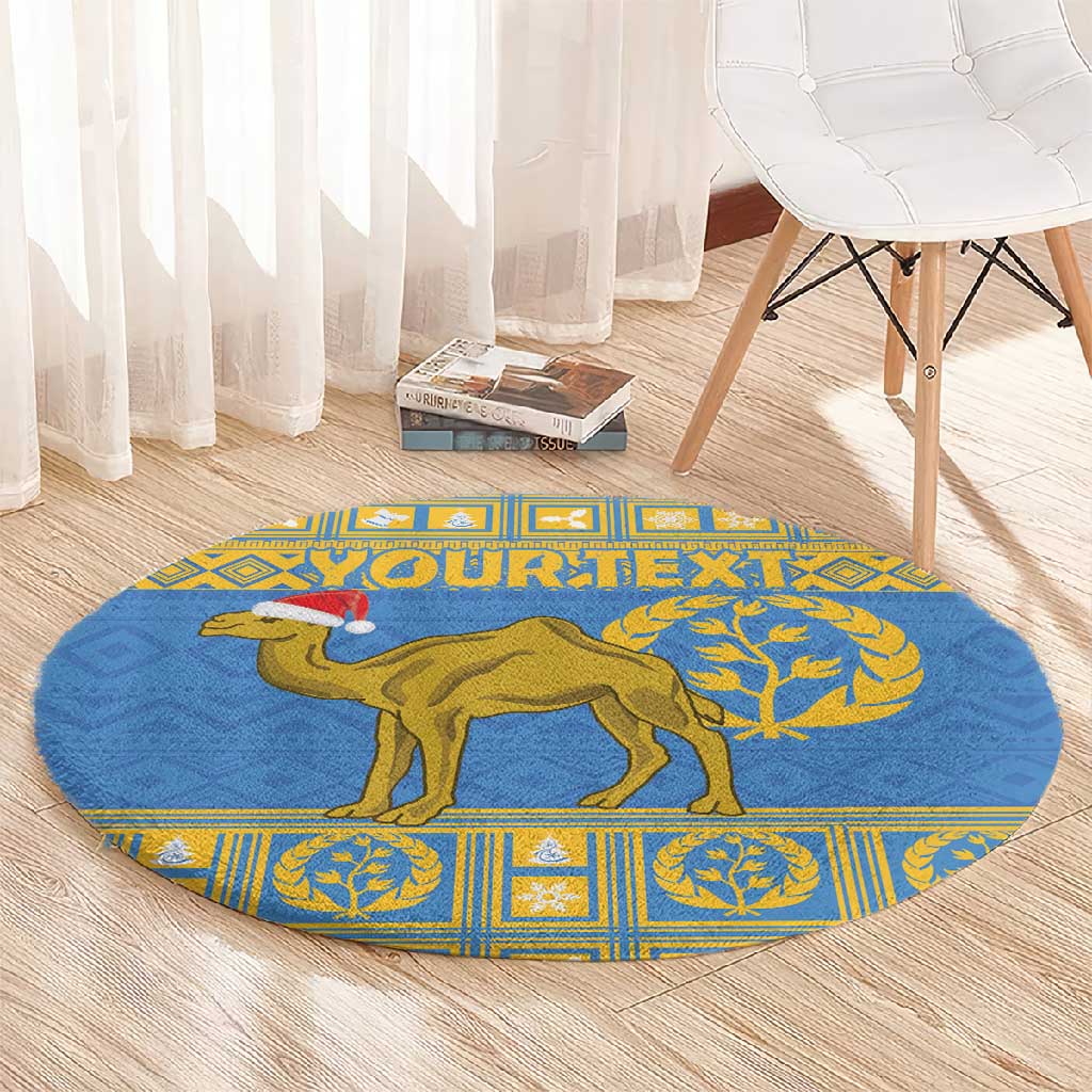 Personalized Eritrea Emblem Round Carpet Ruhus Beal Lidet - Kente Pattern LT18