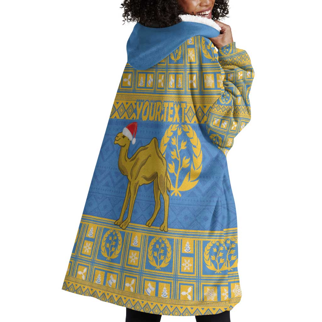 Personalized Eritrea Emblem Wearable Blanket Hoodie Ruhus Beal Lidet - Kente Pattern LT18