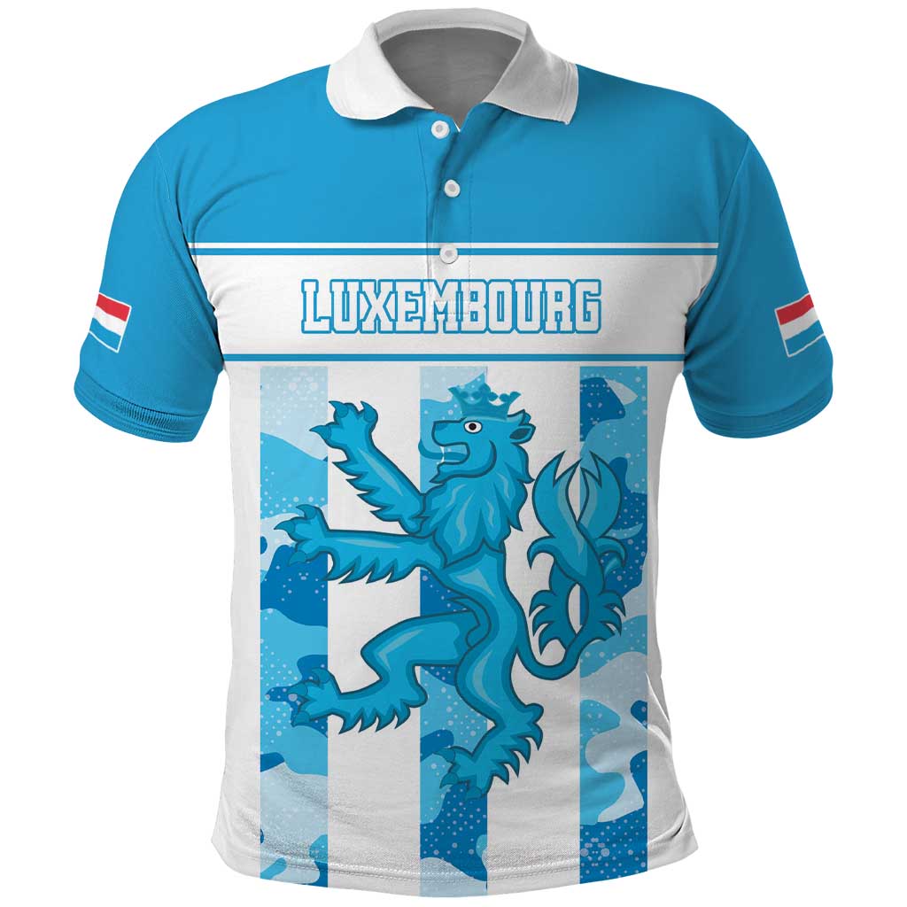 Personalized Luxembourg Polo Shirt Roude Leiw Grunge Style LT18